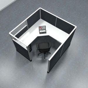 6x6 Office Cubicle Workstation with 53" Panels – Glass & Fabric Options - Image 5
