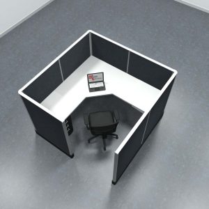 6x6 Office Cubicle Workstation with 53" Panels – Glass & Fabric Options - Image 7