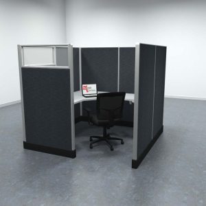 6x6 Office Cubicle Workstation with 67" Panels – Glass & Fabric Options - Image 6