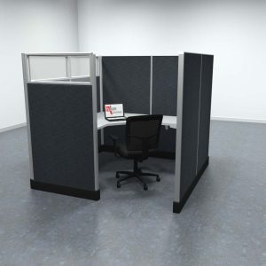 6x6 Office Cubicle Workstation with 67" Panels – Glass & Fabric Options - Image 7