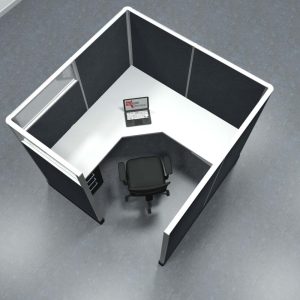6x6 Office Cubicle Workstation with 67" Panels – Glass & Fabric Options - Image 3
