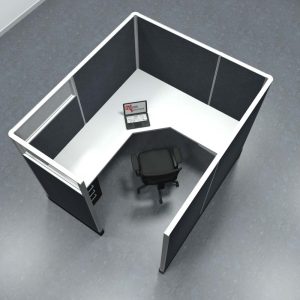6x7 Office Cubicle Workstation with 67" Panels – Glass & Fabric Options - Image 6