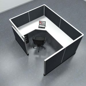 6x8 Office Cubicle Workstation with 53" Panels – Glass & Fabric Options - Image 5