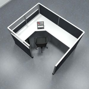 6x8 Office Cubicle Workstation with 53" Panels – Glass & Fabric Options - Image 7