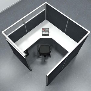 7x7 Office Cubicle Workstation with 67" Panels – Glass & Fabric Options - Image 7