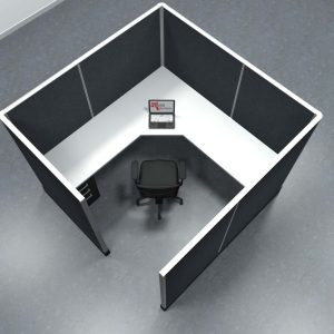 7x7 Office Cubicle Workstation with 67" Panels – Glass & Fabric Options - Image 8