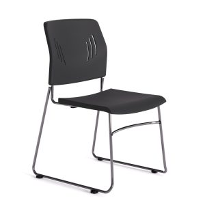 BAY 10 Armless Stacking Chair with Chrome Frame - Image 1