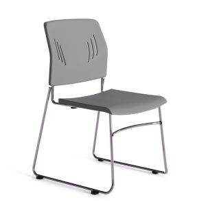 BAY 10 Armless Stacking Chair with Chrome Frame - Image 2