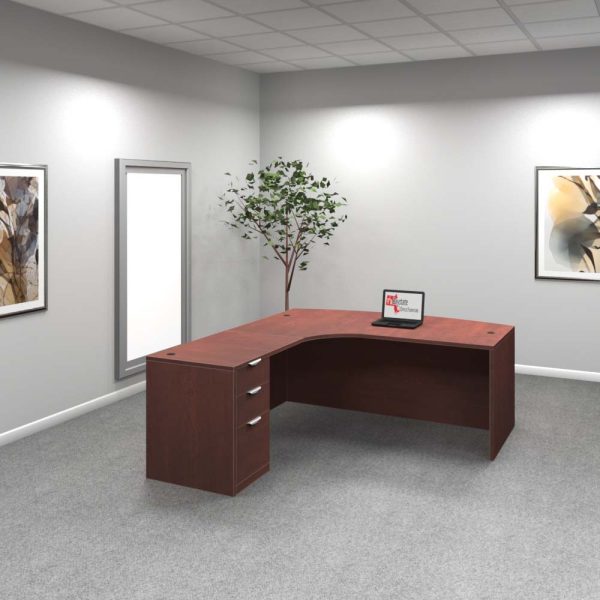 Bow Front L Desk #1 Cherry back