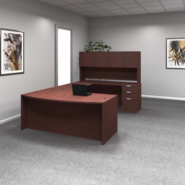 Bow Front U-Shape Desk #2 Cherry front