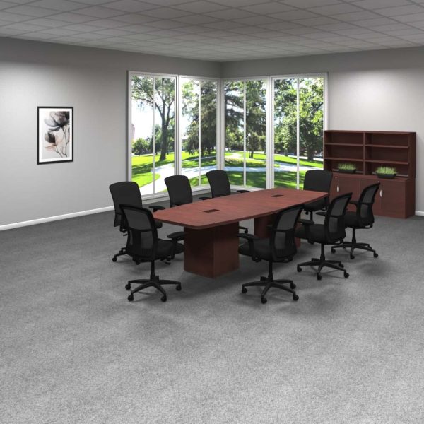 Cube base, boatshaped 10' conference table
