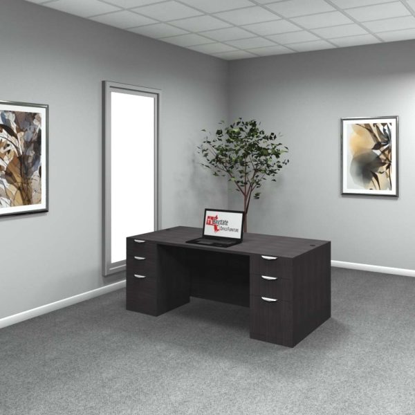 Rectangular Desk #3 Costal Gray back