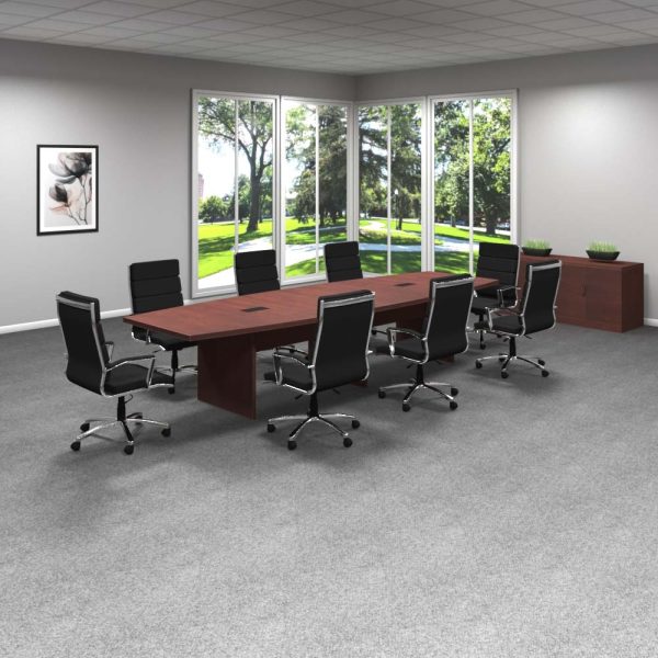 Slab base, boatshaped 12 conference table