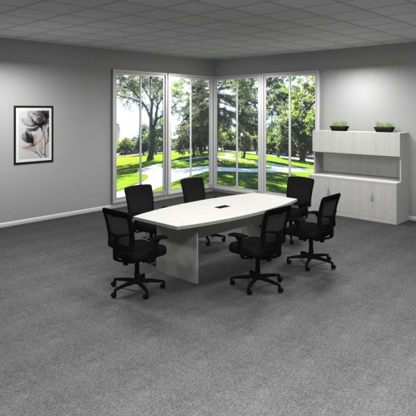 Slab base, boatshaped 8' conference table